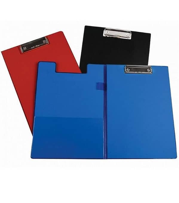 Blue Rexine A4 Foldable Clipboard Folder with  inside pocket & Pen Holder