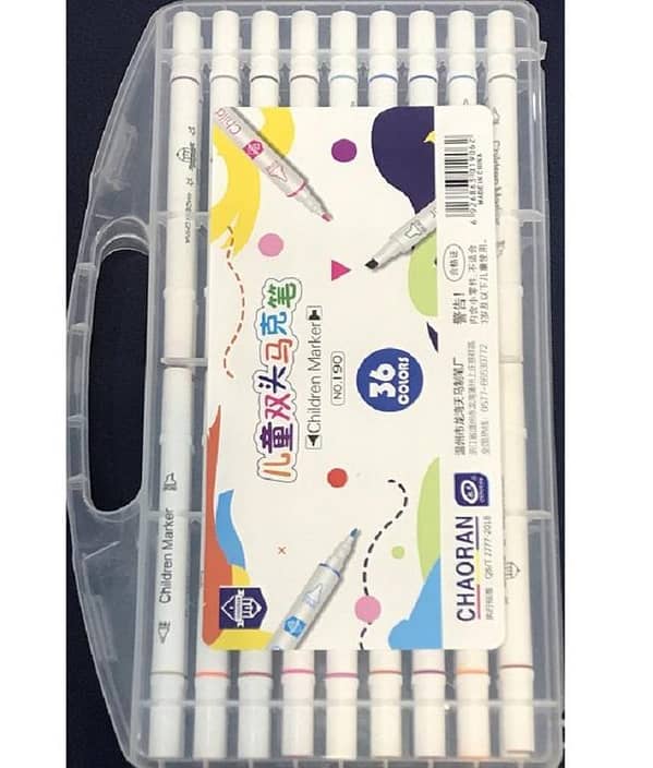 Set of 36 Twin Tip Fine and Broad Tip sketch double headed art marker Permanent marker sketching marker graphic marker in Plastic Box