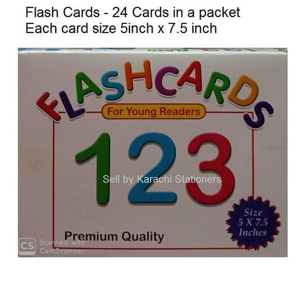 123 Flash Cards size 5x7.5 inch each card x 24 cards KS