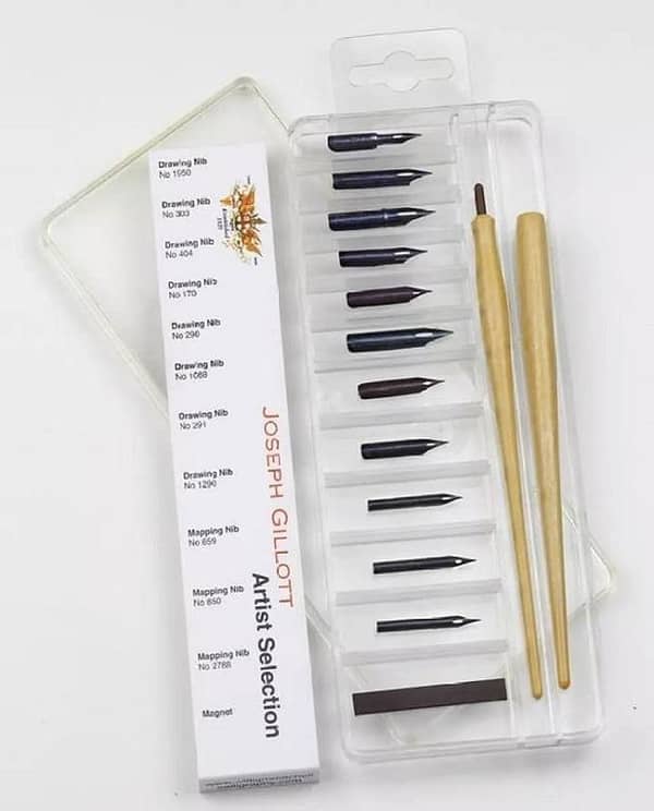William Mitchell Calligraphy : Joseph Gillot Artist Selection Dip Pen Box Set WM35901