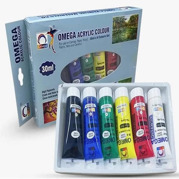 Omega Acrylic Paint - Pack Of 6 - 30 Ml  Acrylic Color