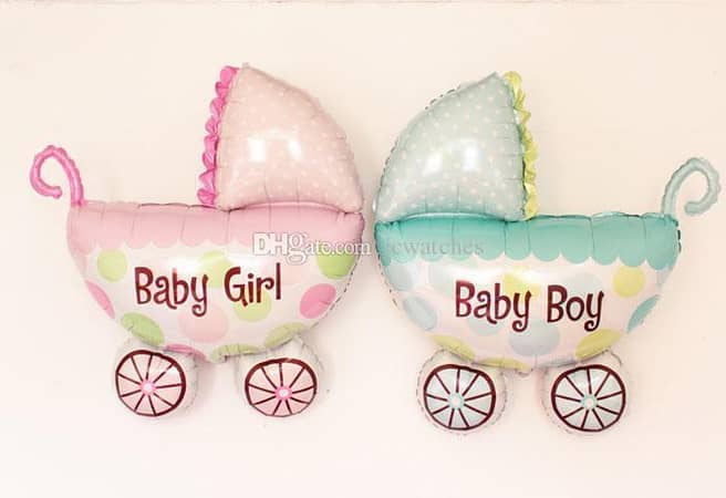 Baby Boy / Girl Cart Shaped Aluminum Foil Balloon For Baby Shower Decoration and Celebrations,-(K. S. )