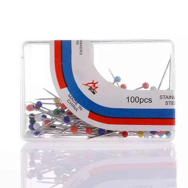 100Pcs Coloured Plastic Round Pearl Head Pins Dressmaker Tailor Dressmaking Craft-KS