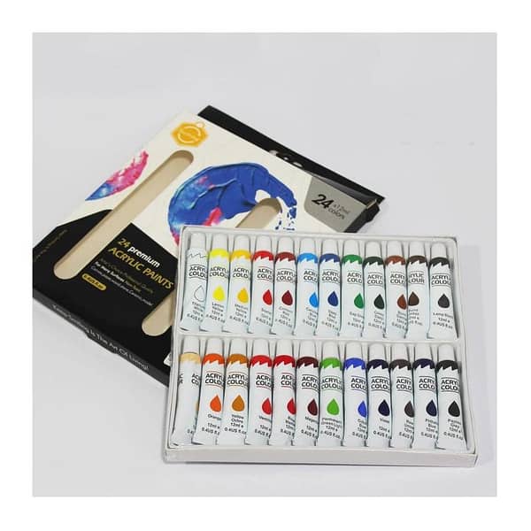 Acrylic Color Paints, Paint Tubes, Set of 12/24 Colours KS