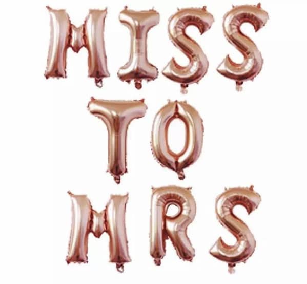 Miss to Mrs 16Inches Rose gold Foil Balloon