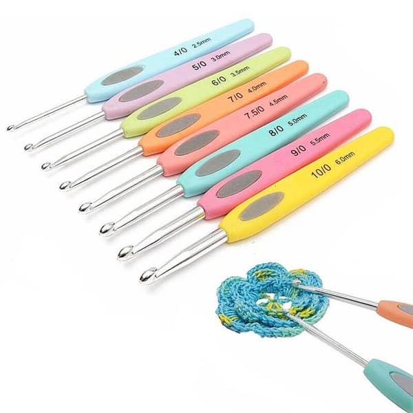 8pcs Plastic Handles Crochet Hook Set  (2mm - 6mm)-KS
