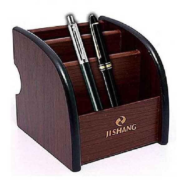 Brown Wooden Pen Stand Model 8006