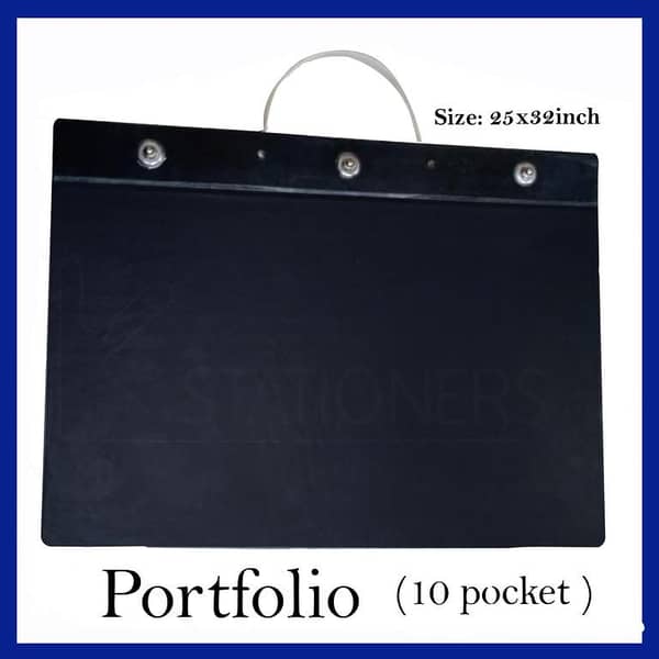 Portfolio Drawing Painting Storage File Folder with 10 Section Pockets Handle Plastic Document Carry Case for Art Set Sketch Supplies