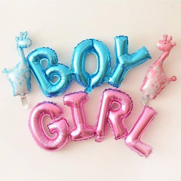 Pink / Blue Foil Balloons (Girl / Boy Letters) for Decoration and Baby Shower Celebration,-(K. S. )