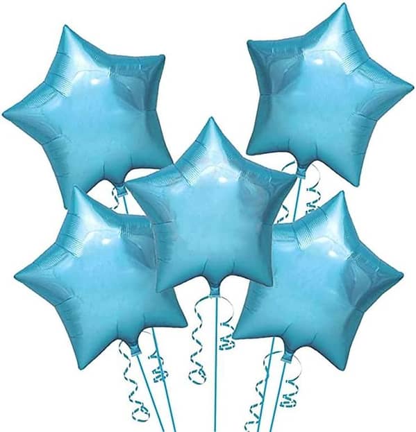 5 Pc Metallic Stars For Birthday Decorations Party & Birthday Items Birthday Celebration Birthday Decor - Metallic Foil Stars shining stars