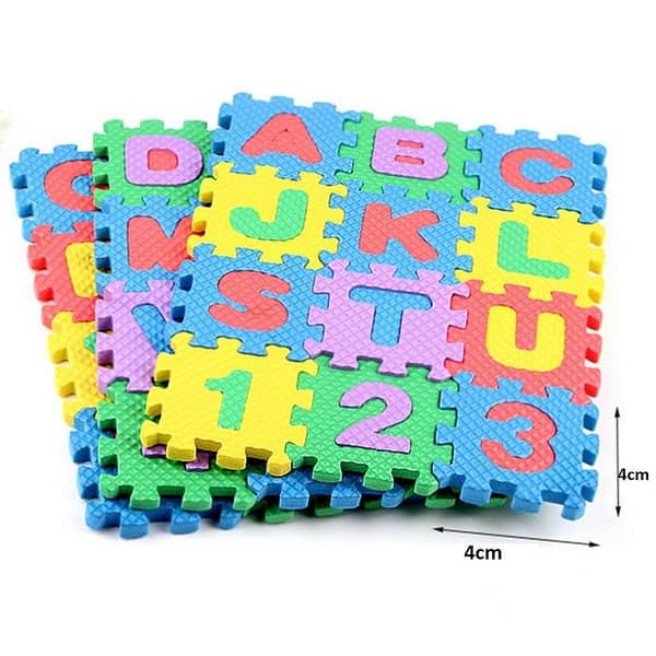 36Pcs Set 4Cmx4Cm Alphabet Letters Numbers Puzzle Kids Puzzles Toys Foam Mat ABC & 123 Puzzle Foam Floor Mat for kids