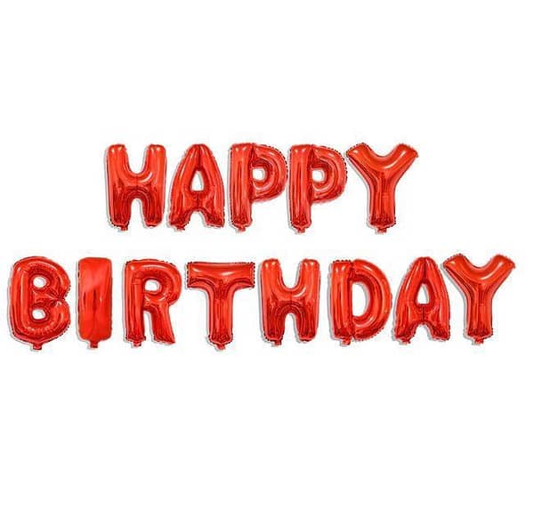 Happy Birthday Banner Red Color Foil Balloons for Decoration and Celebration,-(K. S. )