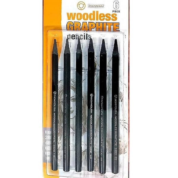 Signyouth Set Of 6Pcs Woodless Graphite Pencils One Each Of Hb, 2B, 4B, 6B, 8B, Ee For Artistic Sketching And Portrait Making