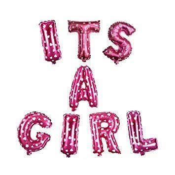 16 inch Pink / Blue Color Foil Balloons ITS A GIRL / ITS A BOY Letter Banner for Baby Shower Decoration,-(K. S. )