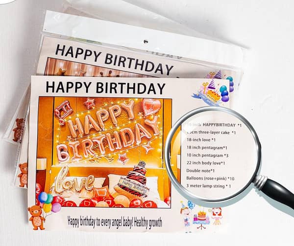 Happy Birthday with script love and Cake Shaped Foil Balloon Theme Set For Birthday Decoration and Celebrations,-(K. S. )