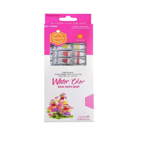 Keep Smiling 12-Pack Acrylic Oil and Fabric Color Paint Set - 6ML Tubes (12 Total)