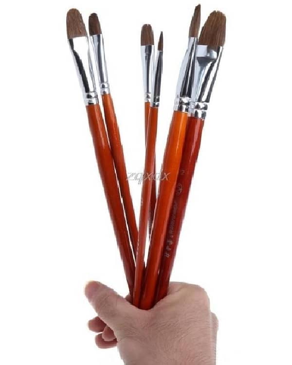 6 pcs filbert head paint brush set artist drawing Painting brush set