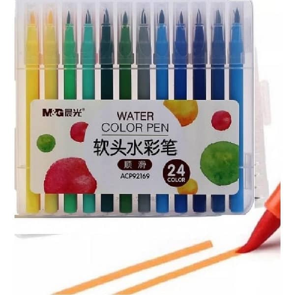 24pcs M&G Soft Brush Tip Water Color Marker Felt Pen_ Markers Watercolor Brush Markers for calligraphy markers Sketching, Painting and Coloring