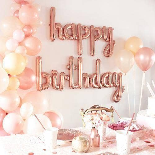 Rose Gold Happy Birthday Theme Set for Decorations and Celebrations - (K. S. )