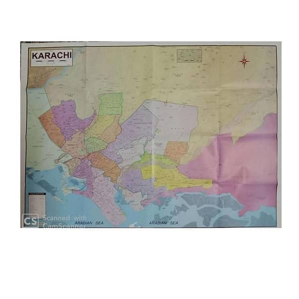 Karachi Map size 28inch x 40inch