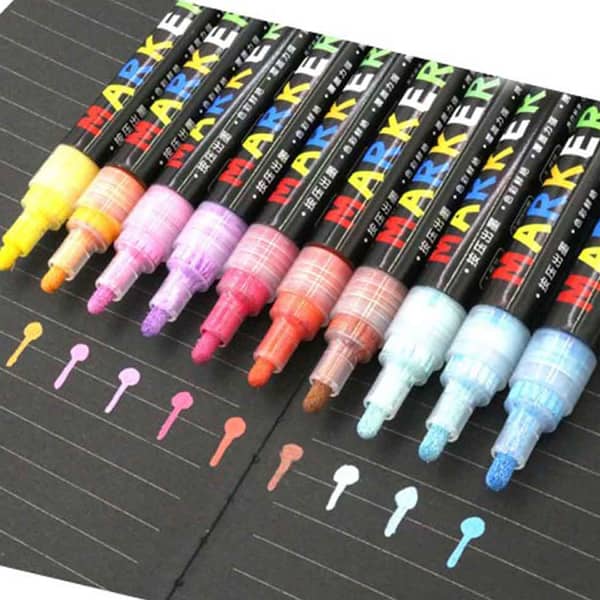 Markers 12pcs Acrylic Paint Markers Paint Pens For Rocks,Wood,Metal,Glass KS