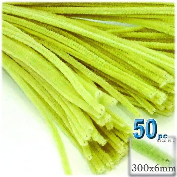 Pack of 50 - Light Green Pipe Cleaner velvet Sticks