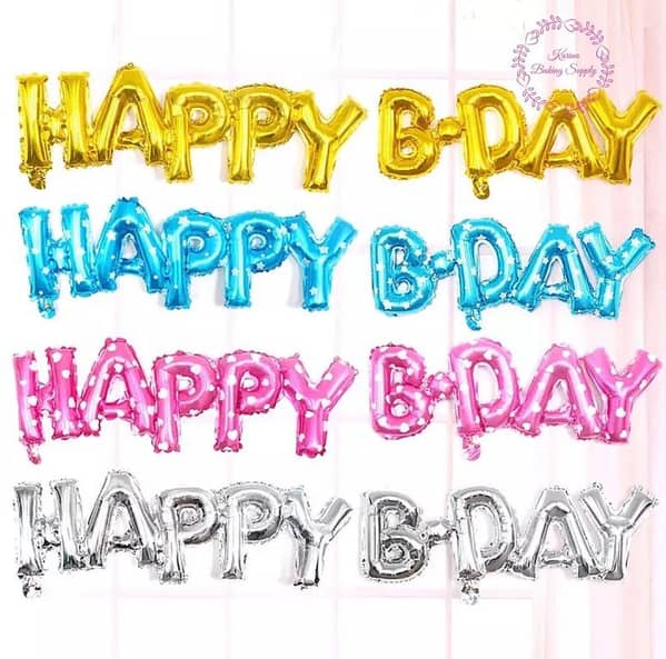 HAPPY B-DAY Banner Foil Balloons for Birthday Decorations and Celebrations (HAPPY B. DAY),-(K. S. )