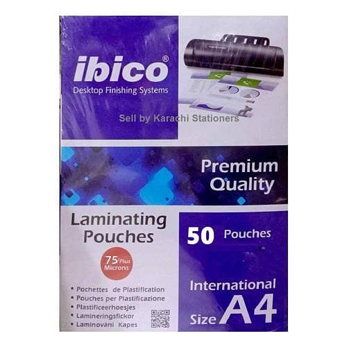 A4 75M 50pcs Lamination Pouches A4 75 Microns Lamination Pouch Hard Binding Card Pouch Lamination Pouches A-4 IBICO