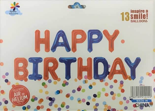 Happy Birthday Banner Red & Blue Foil Balloons for Decoration,-(K. S. )