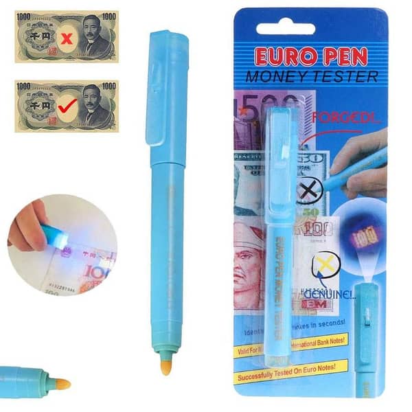 2in1 Money Checker Pen UV Light Pen Euro Pen