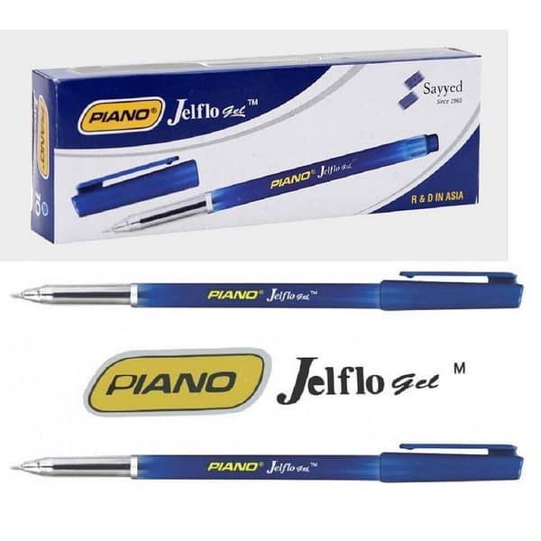 Piano_ Jelflo Gel Pens 10 Pcs packet, Blue ink jetflow One Pack of PIANO Jelflo Ball Point Pens (10 Pcs) Blue
