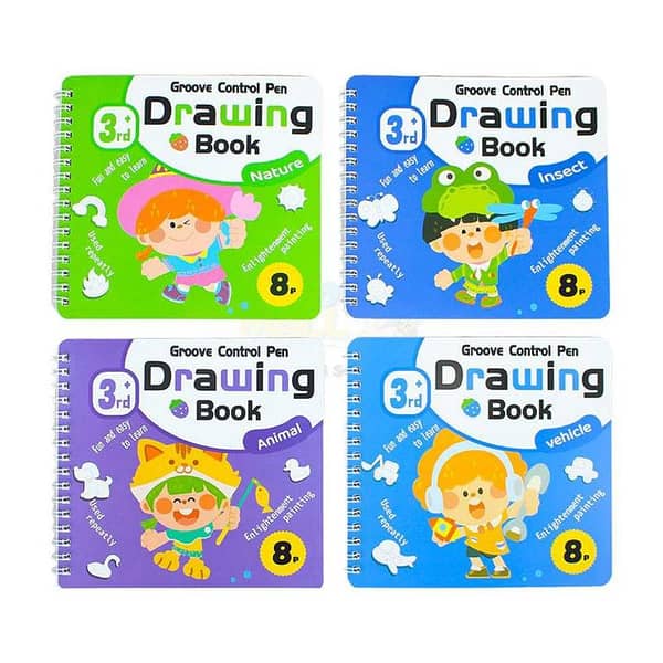 Early education children's groove painting, kindergarten pen control training, magic learning to draw, practice calligraphy, preschool stick figures KS