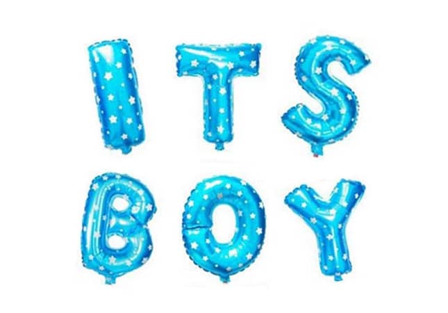 16 inch Blue Color Foil Balloons ITS BOY Letter Banner for Baby Shower Decoration,-(K. S. )
