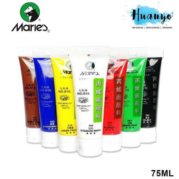 Maries Acrylic Paints 75 Ml Per Tube - Pack Of 7 Tubes - Acrylic Paints