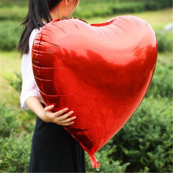 Red Heart Shaped Foil Balloon For Birthday / Wedding / Anniversary,-(K. S. )