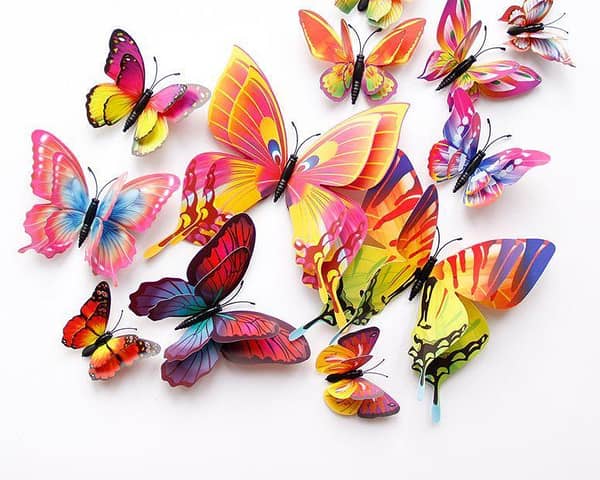 12 Pcs 3D Butterfly Wall Stickers Decoration Magnet Butterflies on the wall DIY Wallpaper 3D PVC KS