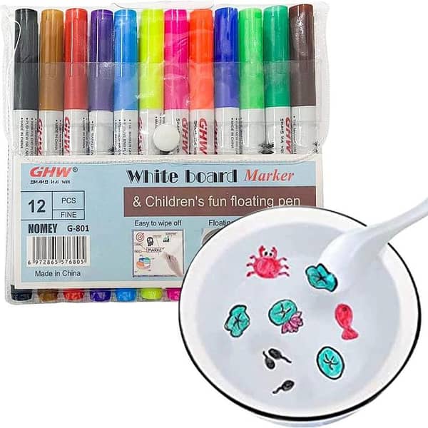 12 Colors Magical Water Painting Pen Set Water Floating Doodle Kids Drawing Early Art Education Pens Magic Whiteboard Marker