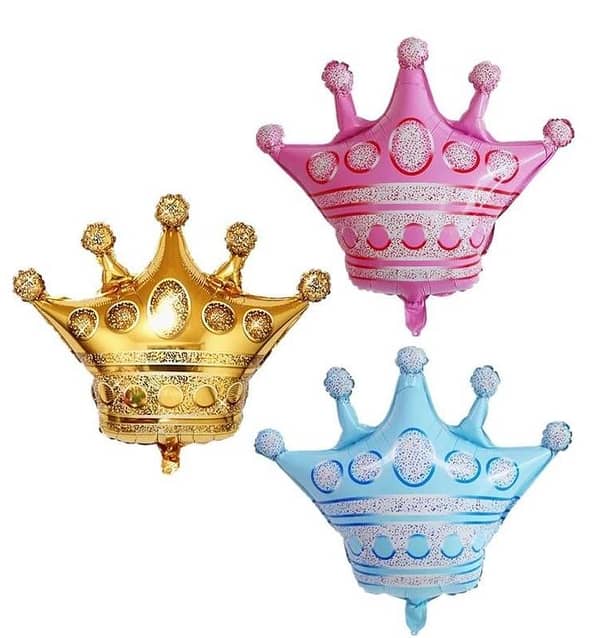 Large Golden / Pink / Blue Crown Foil Balloon For Birthday Celebration,-(K. S. )