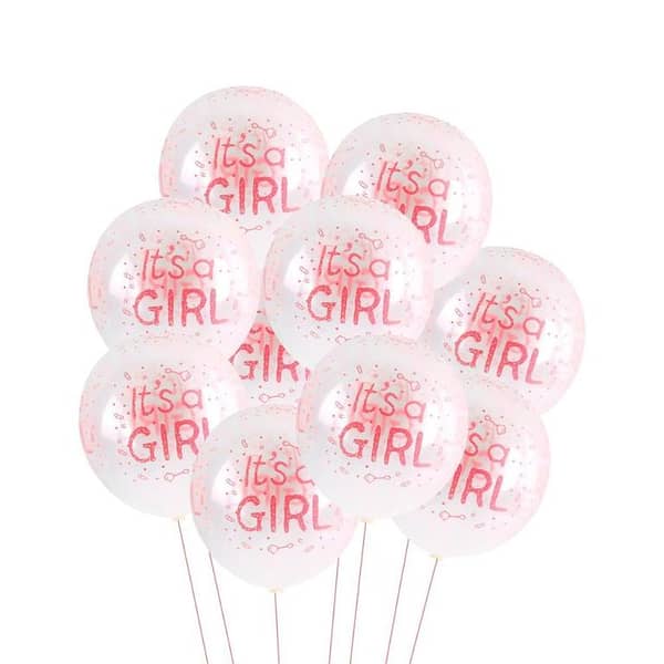 Pink / Blue / Transparent Latex Balloons (Its a Girl / Its a Boy) for Decoration and Baby Shower Celebration (10 pcs),-(K. S. )