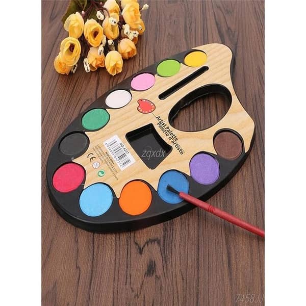 Water Colour Palettes 12 Colours with FREE Paint Brush