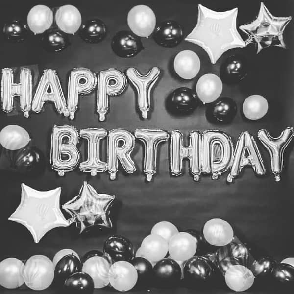 Deal-2 Happy Birthday Silver & Black Theme Set For Birthday Decoration and Celebrations,-(K. S. )