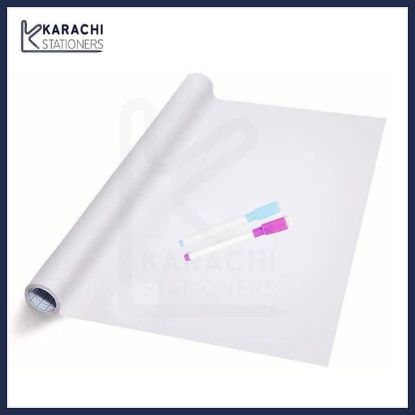 Dry Erase Whiteboard Sticker Vinyl Sticker, Self-adhesive & reusable White Board Peel Stick for School,Office,Home,Kids Drawing with 2 erasable markers