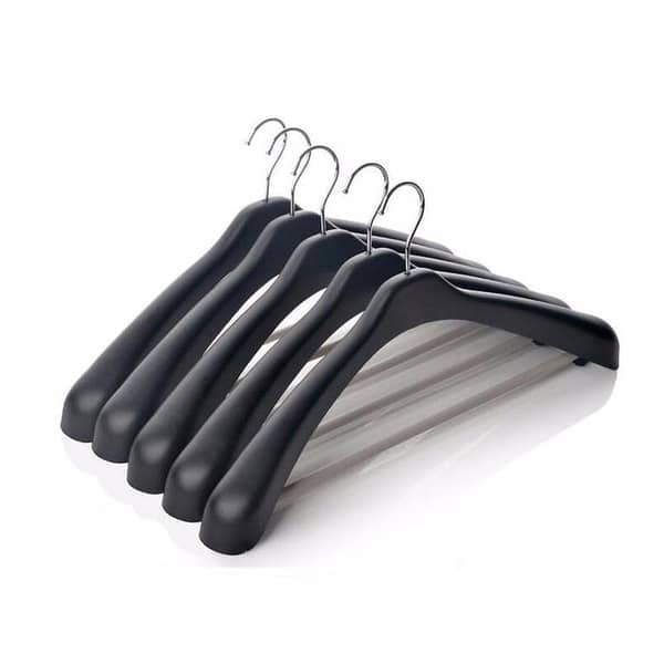 Extra Big Black Plastic Clothes / Coats Hanger for Man, 47cm (6 Pieces / Lot)-KS