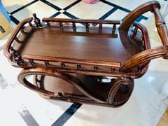 wooden tea trolley