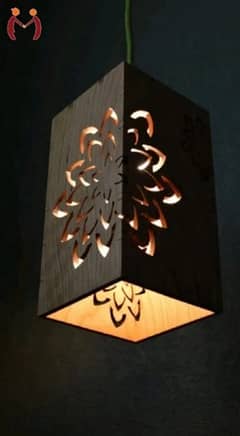 Floral Cutouts 3D Laser Cutting Wooden Ceiling Lamp