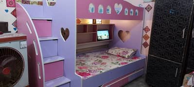 Bunk bed triple bed with 2 mattress