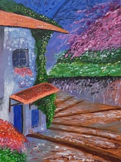 Painting/ Acylaric canvas painting, Name: "Path of Forgotten Spring"