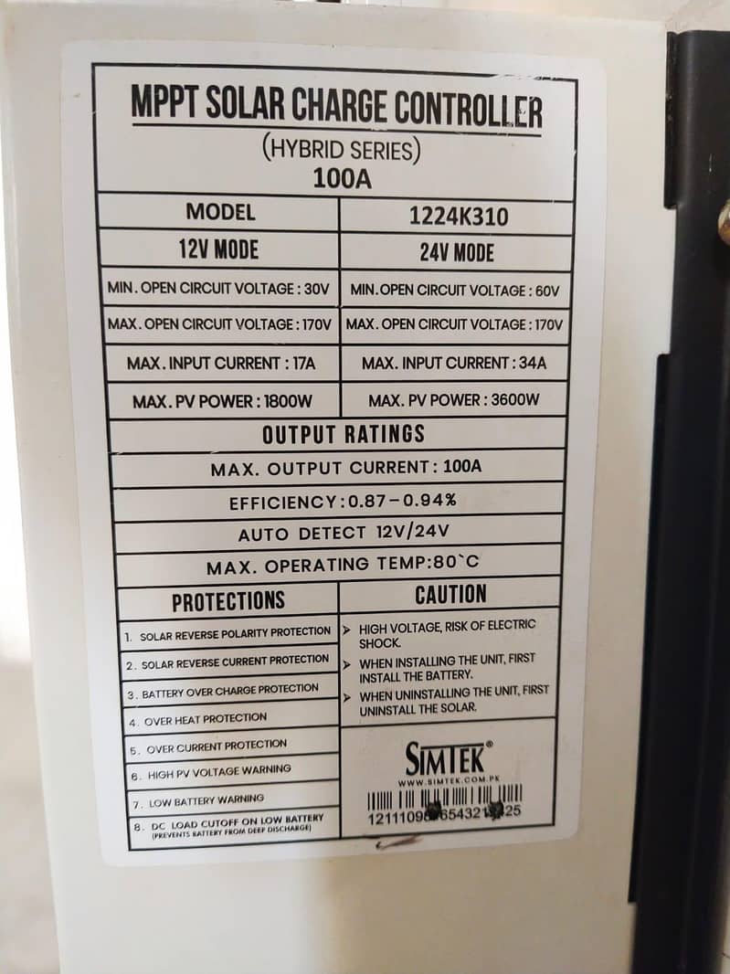 100 A simtek mppt solar charge controller 3