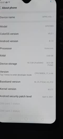 oppo A5S used mobile for Sale