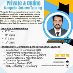 Private & Online Computer Science Tutoring